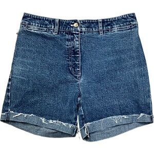 LAUREN JEANS CO. Ralph Lauren Womens Jean Shorts SIZE 4 Distressed Cuff Stretch
